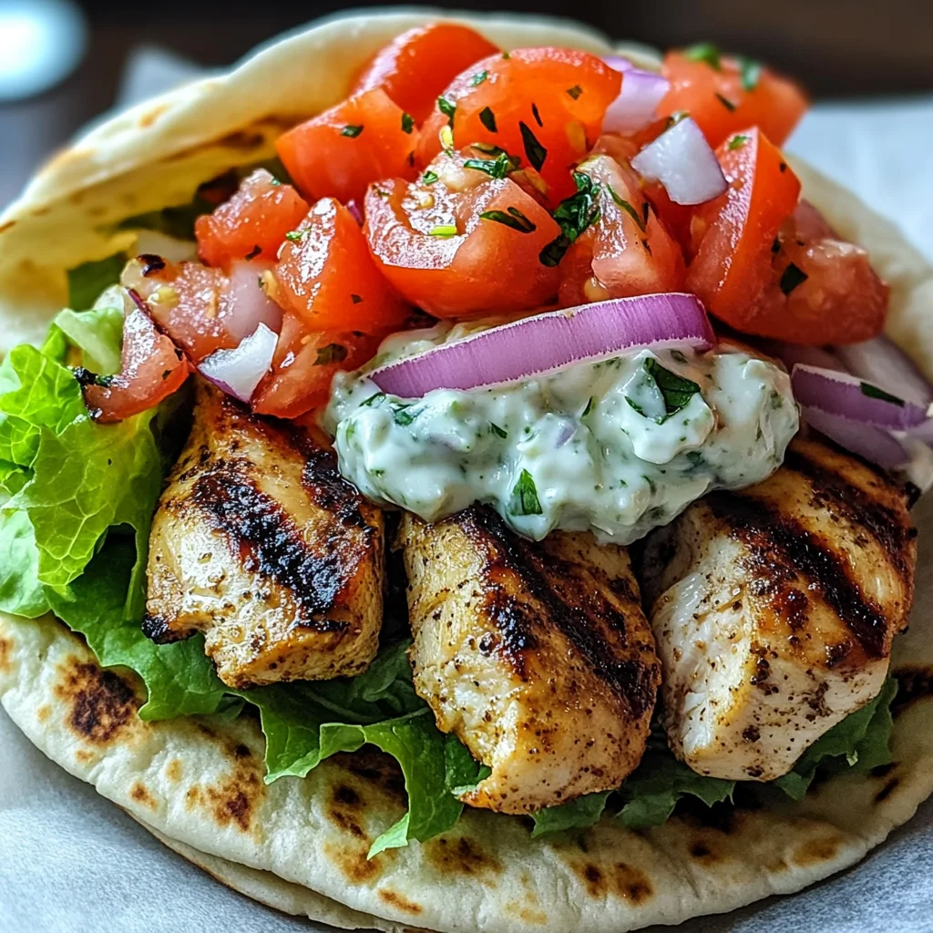 Chicken Pita Gyros with Tzatziki