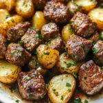 Garlic Steak Bites and Potatoes