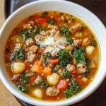 Italian Vegetable Soup with Spicy Sausage