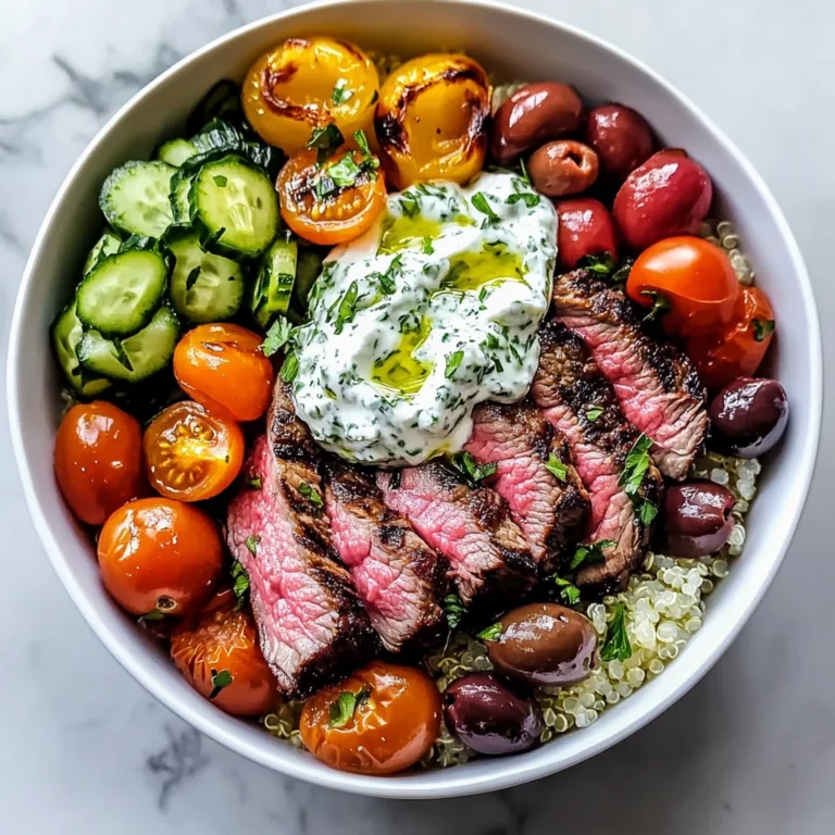 Mediterranean Steak Bowl with Tzatziki