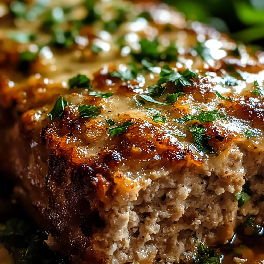 Melt-in-Your-Mouth Garlic Parmesan Chicken Meatloaf