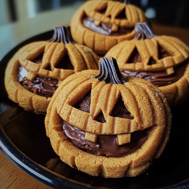 Milk Chocolate Stuffed Jack-O'-Lantern Cookies