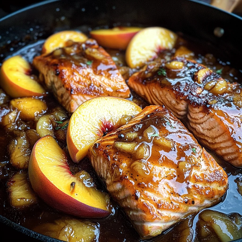 Bourbon Peach Roasted Salmon