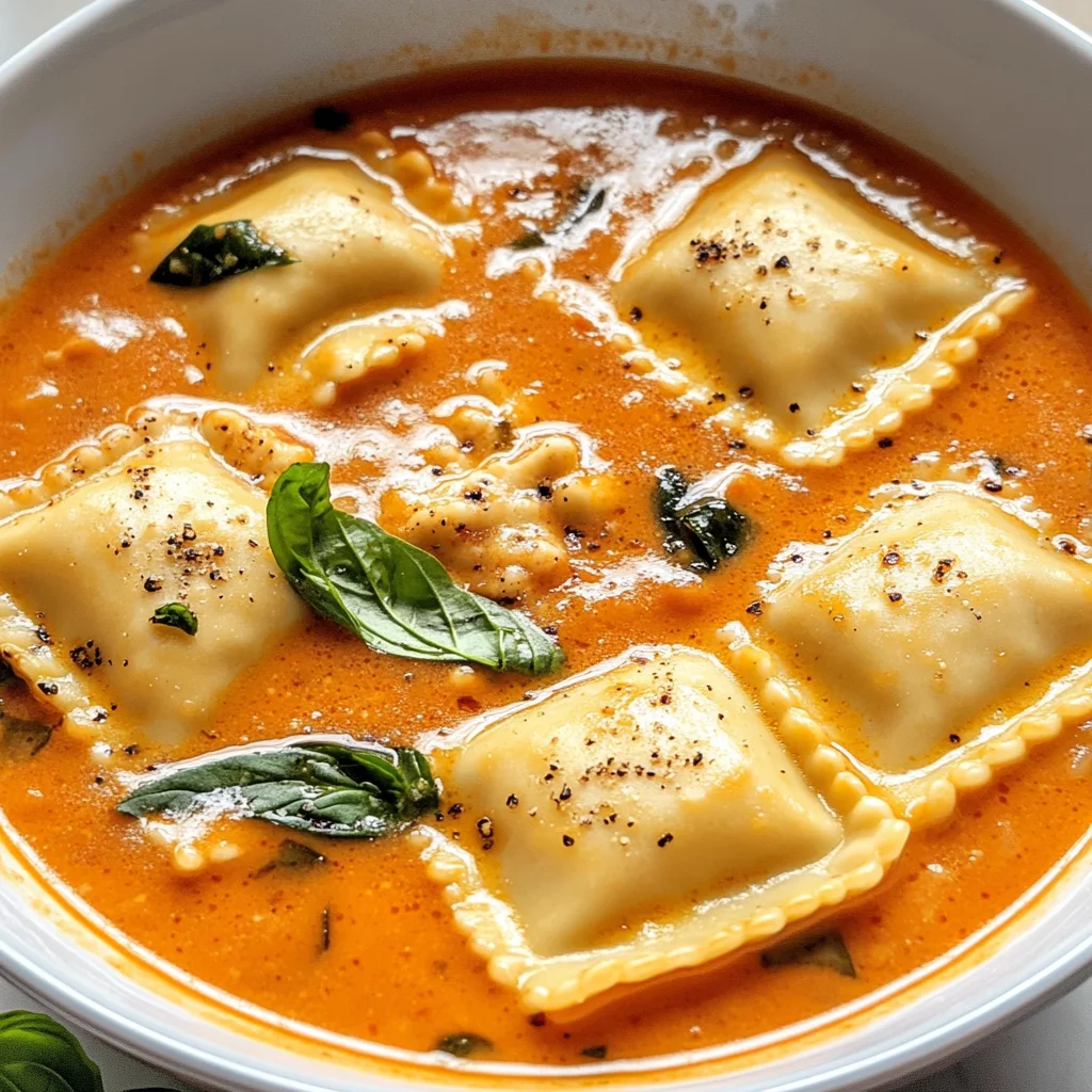 Creamy Tuscan Ravioli Soup