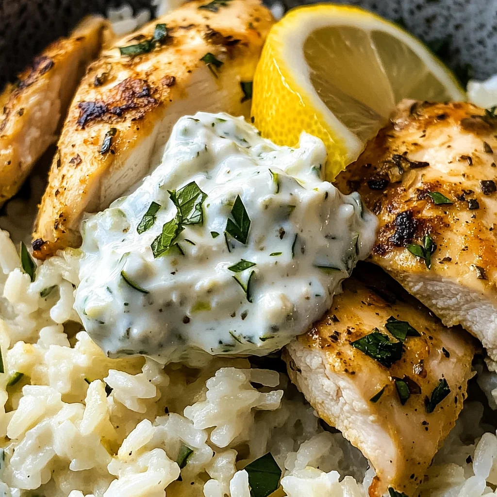 Easy Chicken Tzatziki Rice Bake