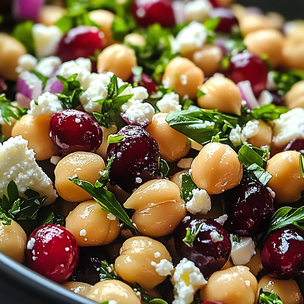 Feta & Cranberry Chickpeas with Lemon Vinaigrette