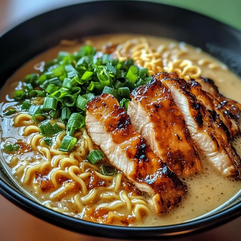 Fiery Chicken Ramen with Creamy Garlic Sauce