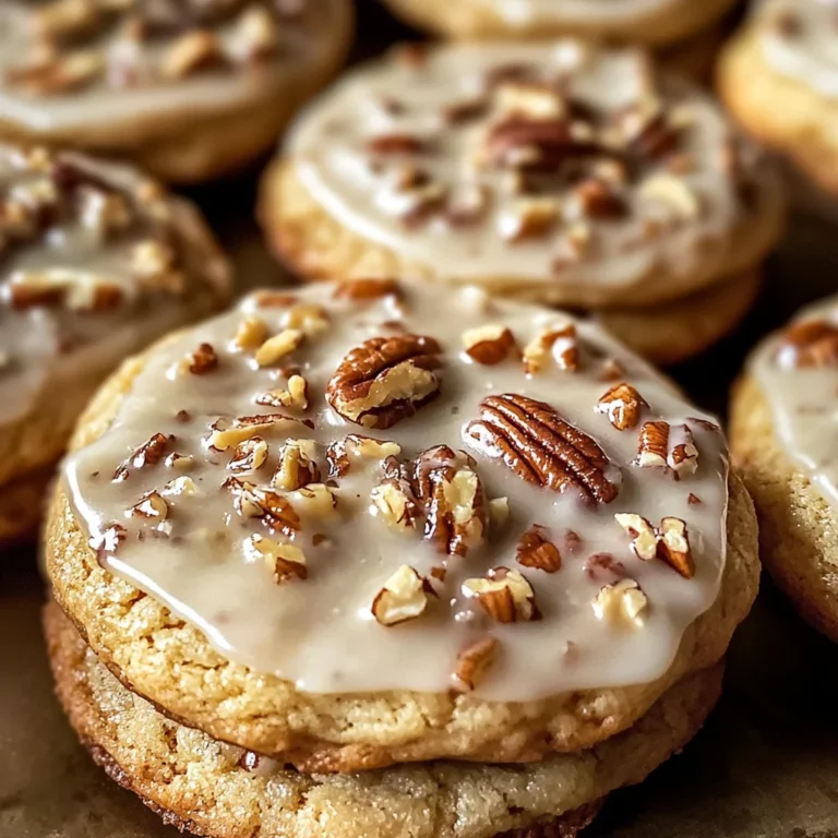 Frosted Butter Pecan Cookies