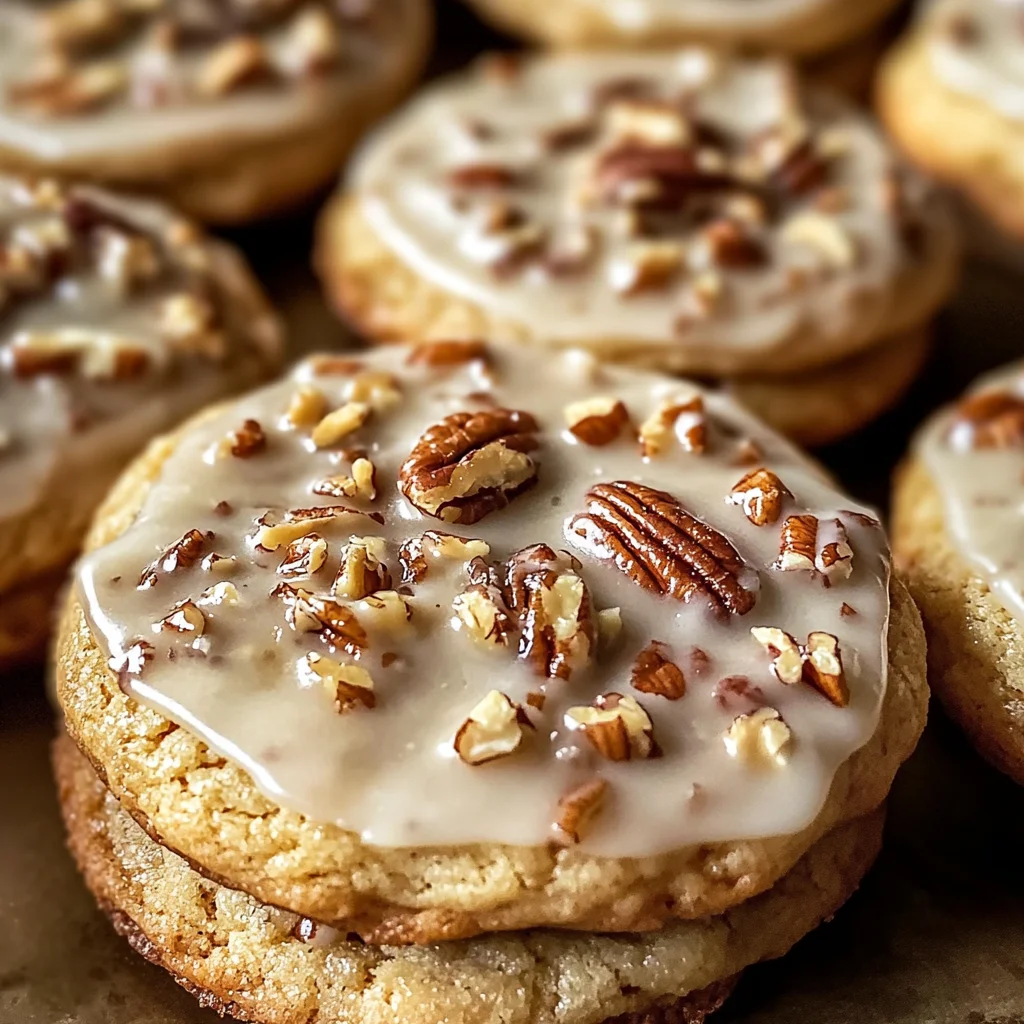 Frosted Butter Pecan Cookies