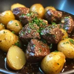 Garlic Butter Beef Bites with Potatoes
