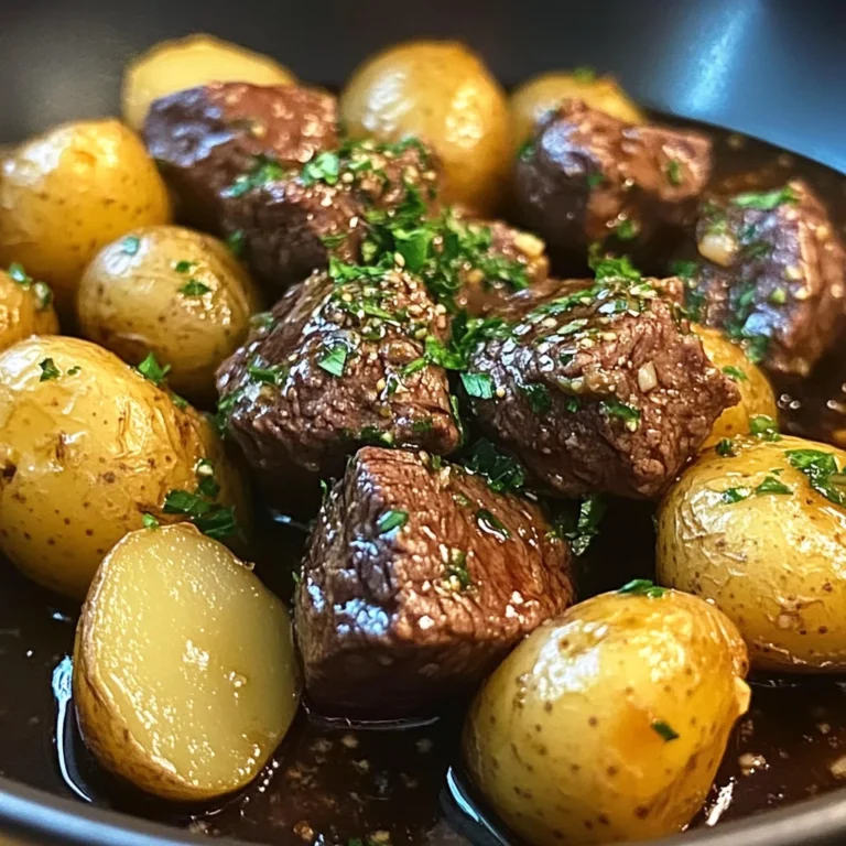 Garlic Butter Beef Bites with Potatoes