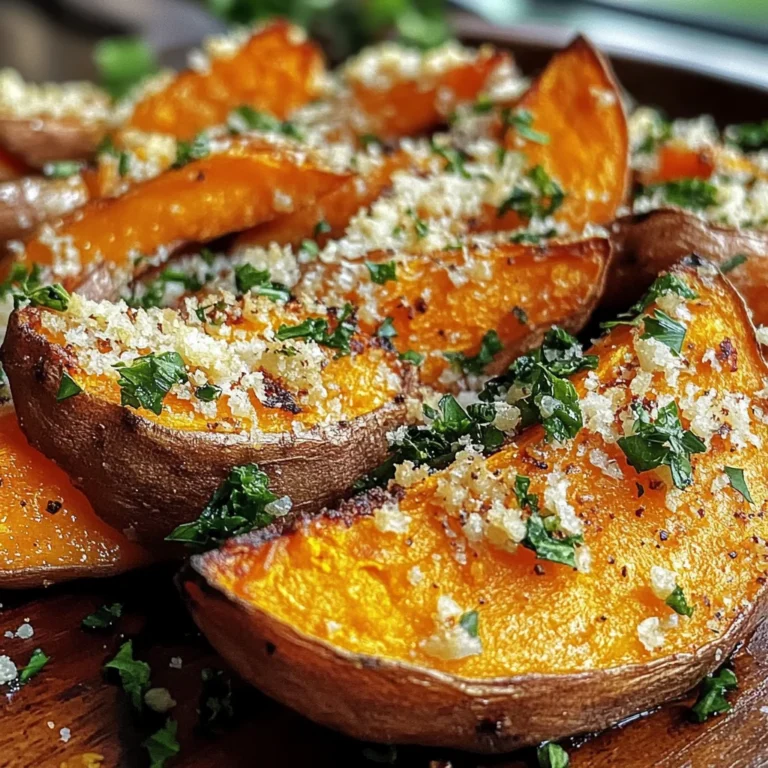 Garlic Parmesan Sweet Potato Wedges