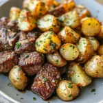 Garlic Steak Bites and Potatoes