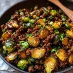 Ground Beef and Brussels Sprouts