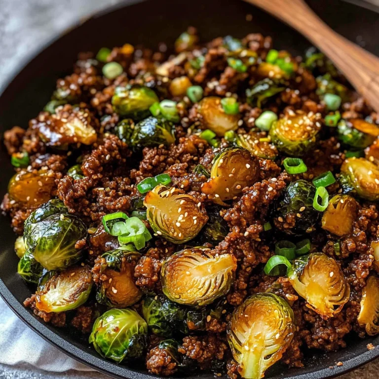 Ground Beef and Brussels Sprouts