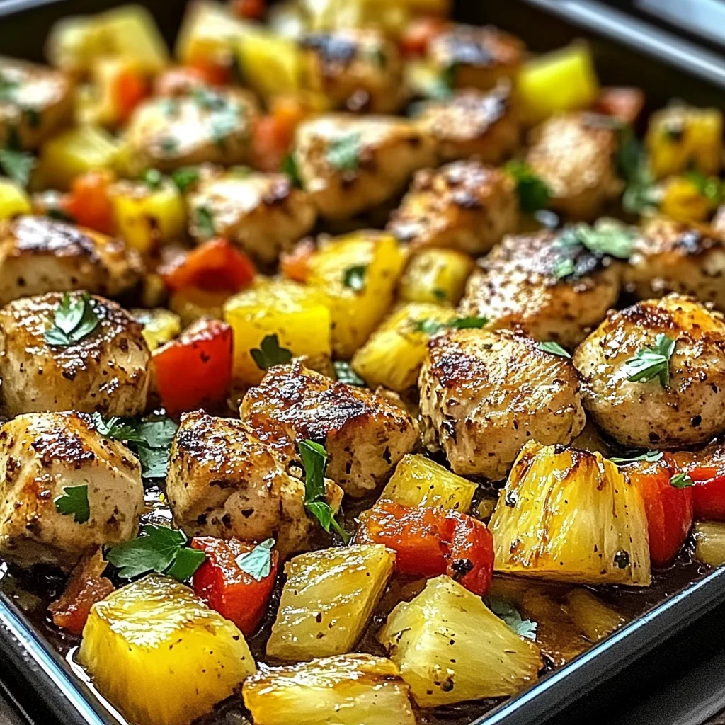 Hawaiian Chicken Sheet Pan Dinner