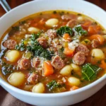 Italian Vegetable Soup with Spicy Sausage