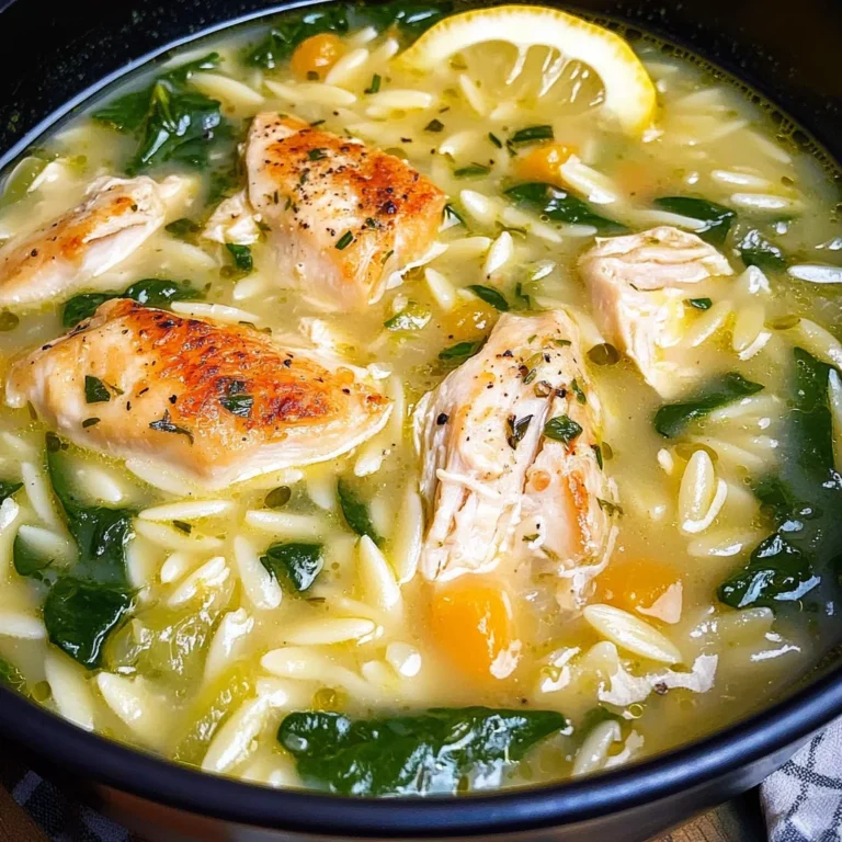 Lemon Chicken Orzo Soup