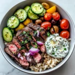 Mediterranean Steak Bowl with Tzatziki