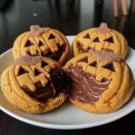 Milk Chocolate Stuffed Jack-O'-Lantern Cookies
