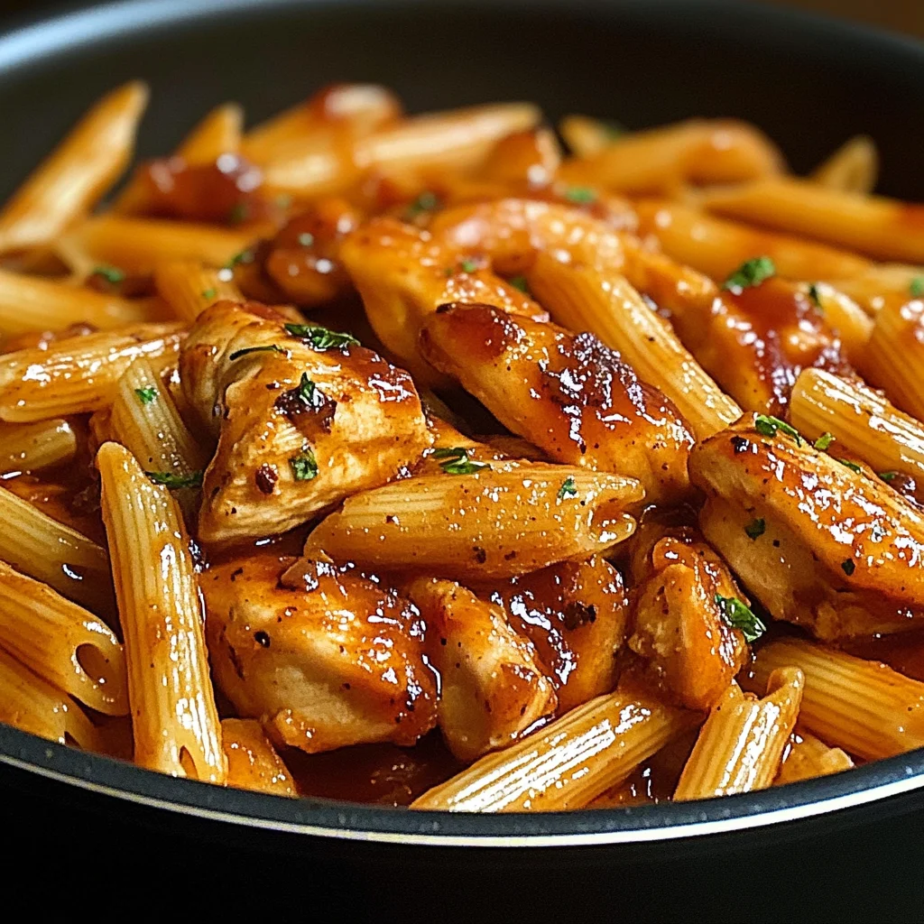 One-Pan Tangy Honey BBQ Chicken Penne