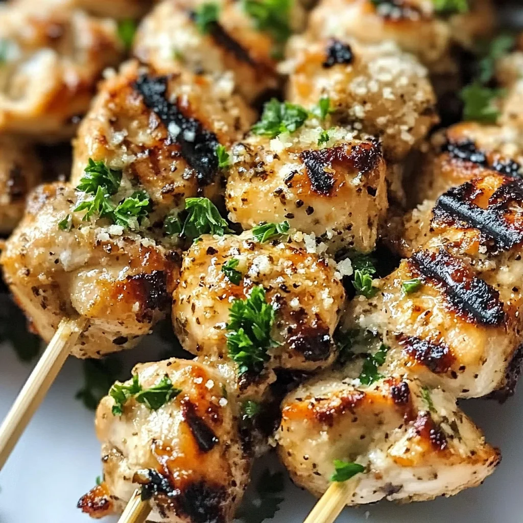 Ranch Garlic Parmesan Chicken Skewers