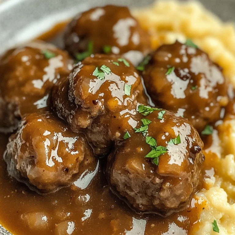 Tasty Slow Cooker Salisbury Steak Meatballs Recipe
