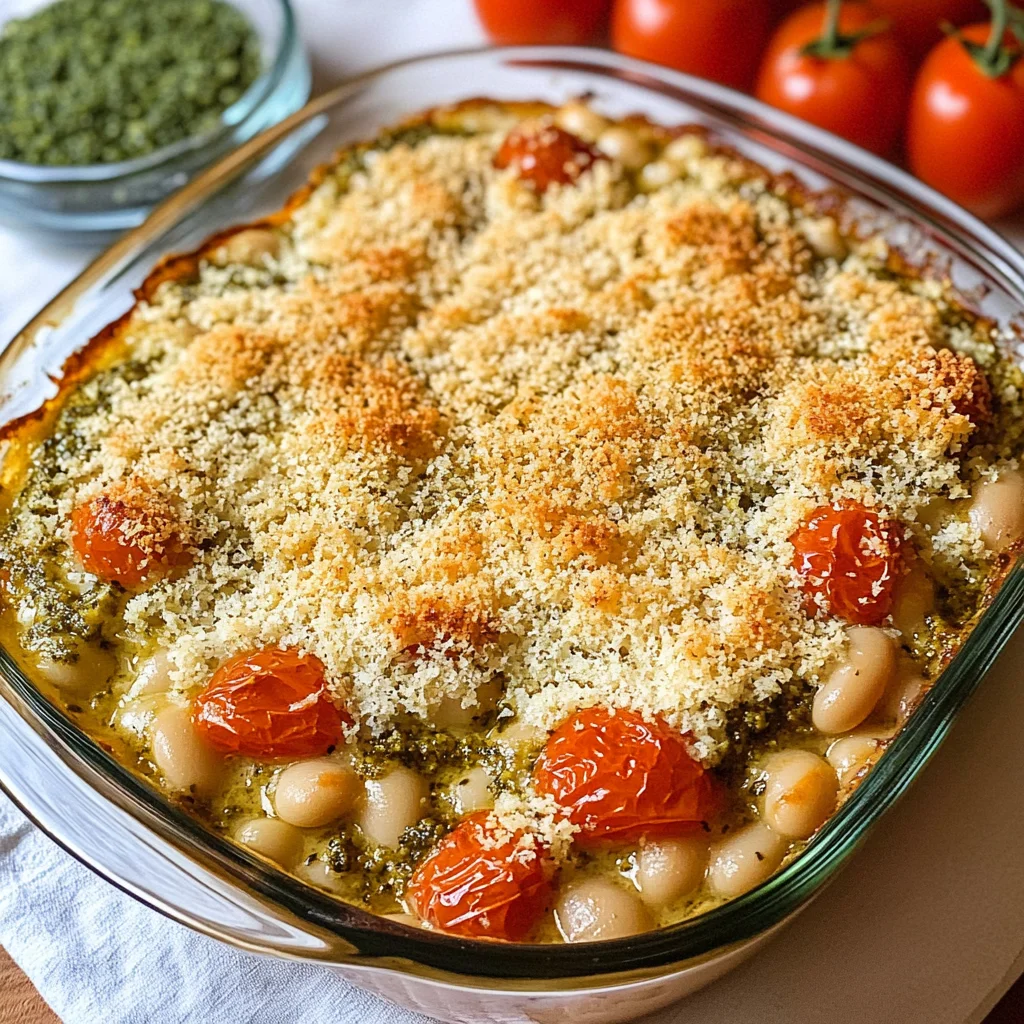 White Bean and Pesto Bake