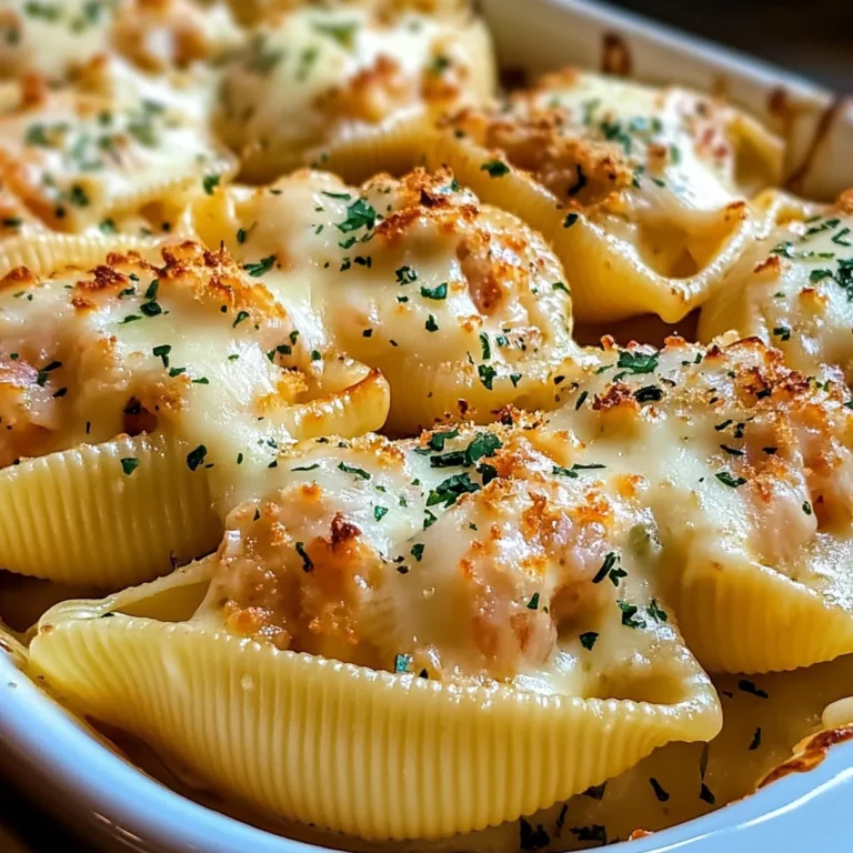 Seafood Stuffed Jumbo Shells with Creamy Cheese Sauce