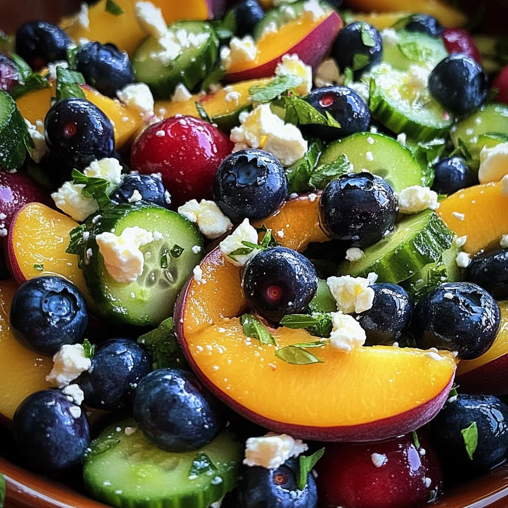 Blueberry Peach Feta Salad