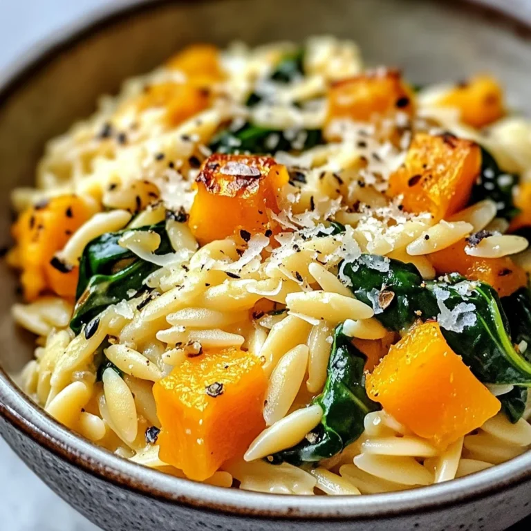 Creamy Orzo with Roasted Butternut Squash and Spinach