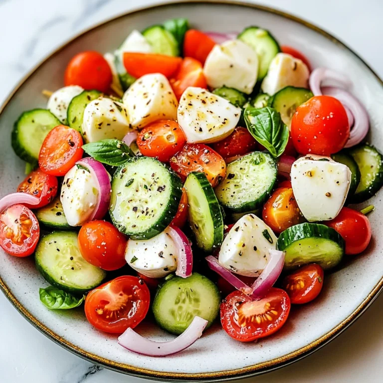 Fresh Cucumber Caprese Salad