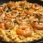One Pan Parmesan Orzo with Shrimp