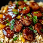 One Pan Sweet And Tangy Bbq Sausage Rice