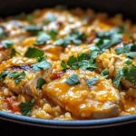One Pot Queso Chicken and Rice : Easy Comfort Food