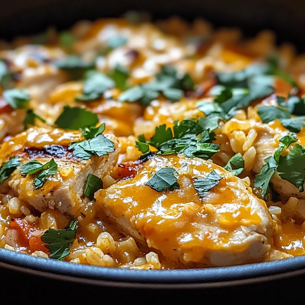One Pot Queso Chicken and Rice : Easy Comfort Food