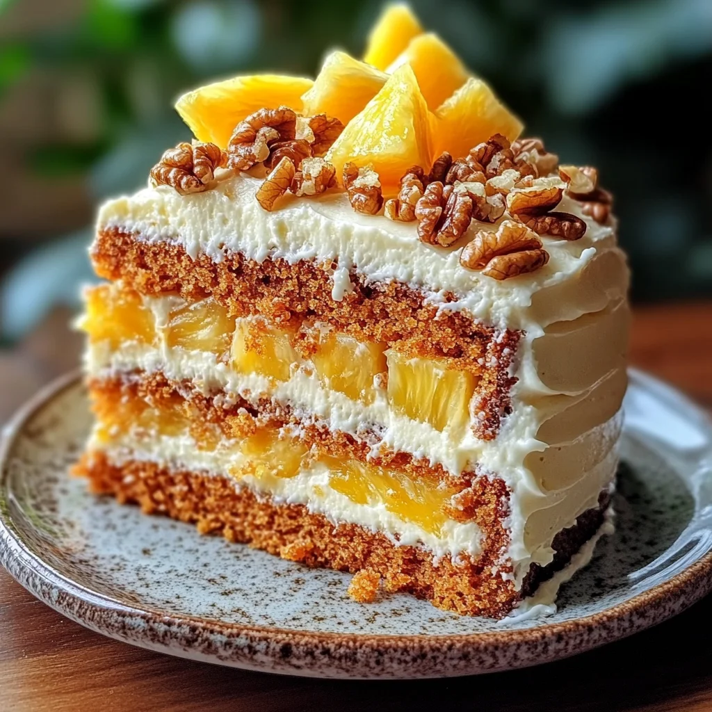 Pineapple Carrot Cream Cake : Moist & Tropical