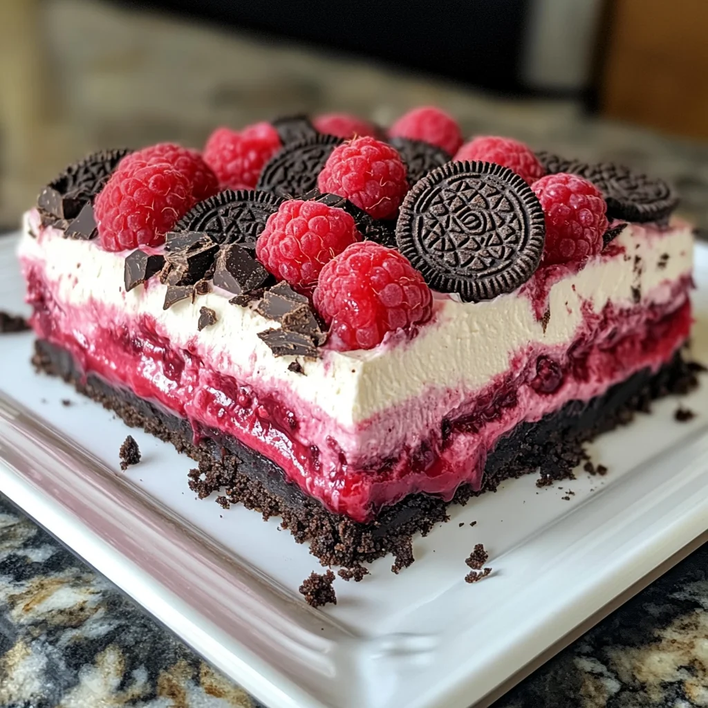 Raspberry Chocolate Lasagna Dessert
