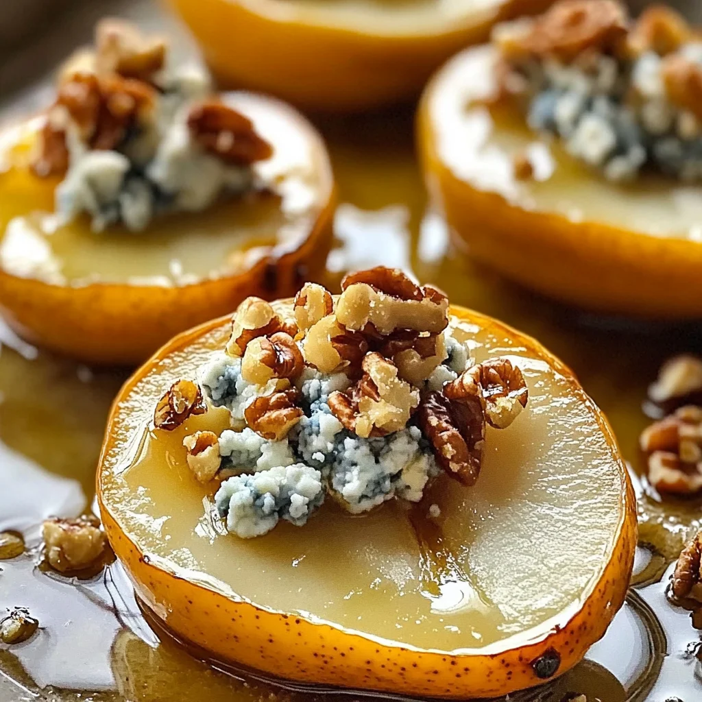 Roasted Pears with Blue Cheese, Walnuts and Honey Recipe