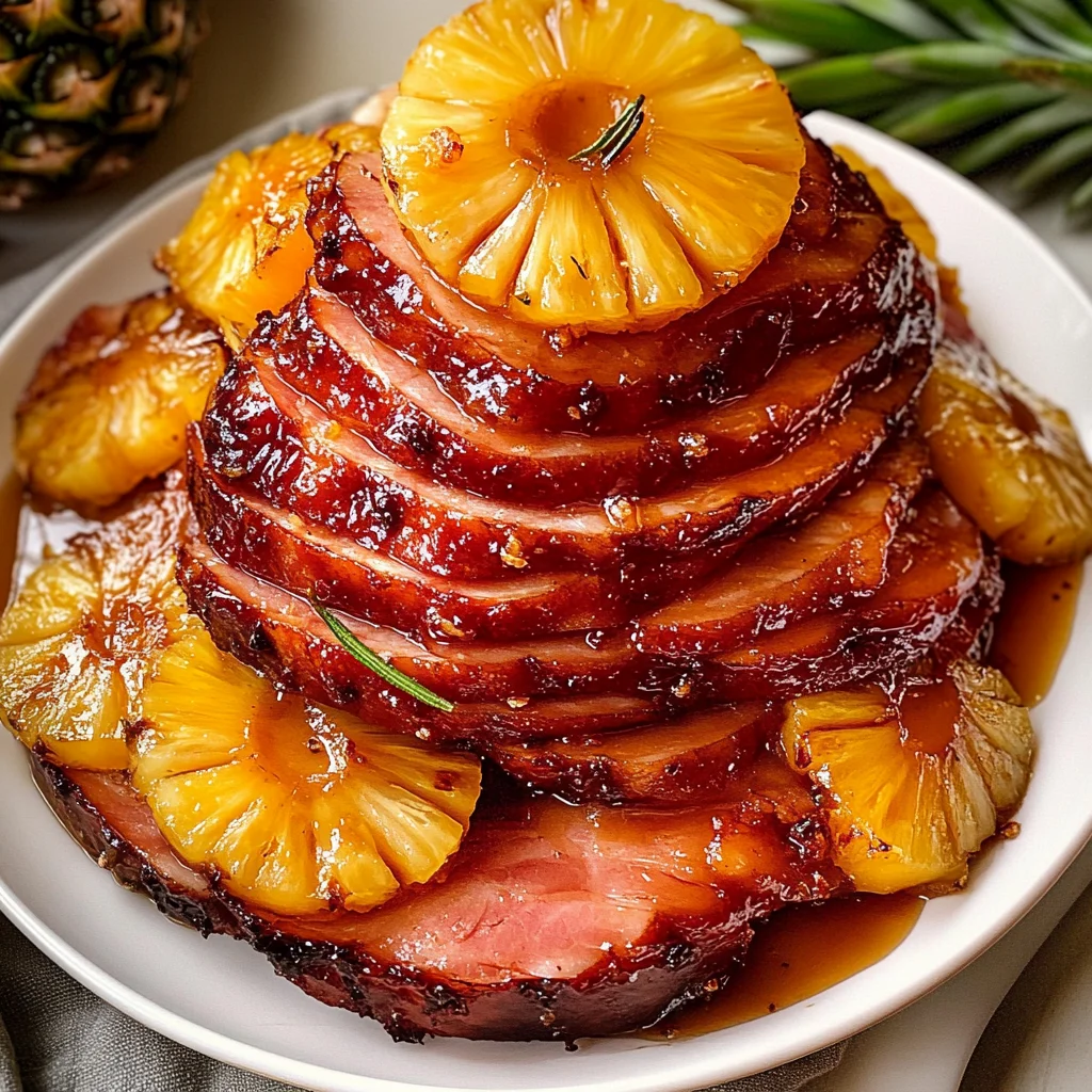 Sticky Pineapple Brown Sugar Glazed Ham