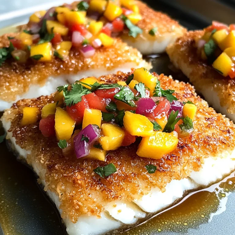 Tropical Coconut Crusted Fish with Mango Salsa