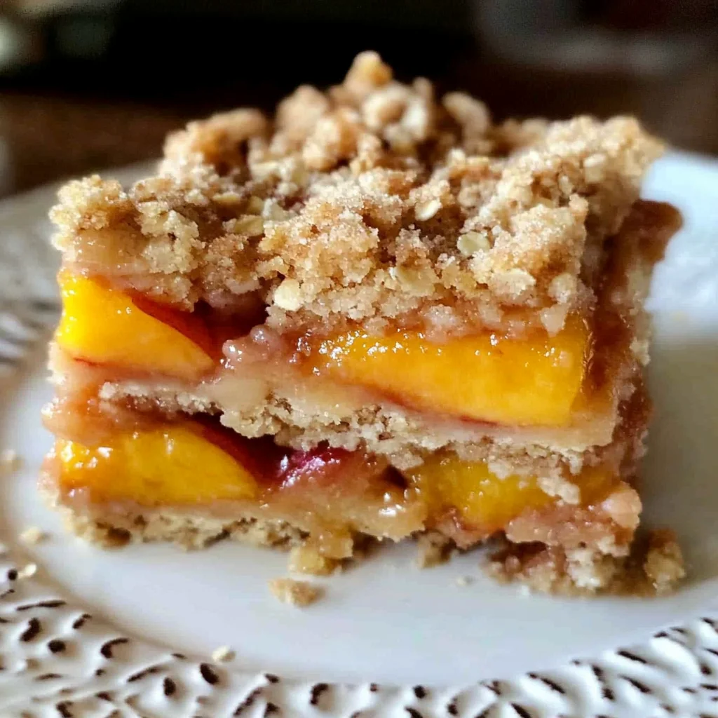gluten free vegan peach crumb bars