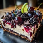 Bourbon Biscuit Cherry Cheesecake Tart
