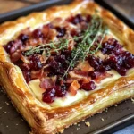Cranberry Brie Tart with Pancetta & Thyme