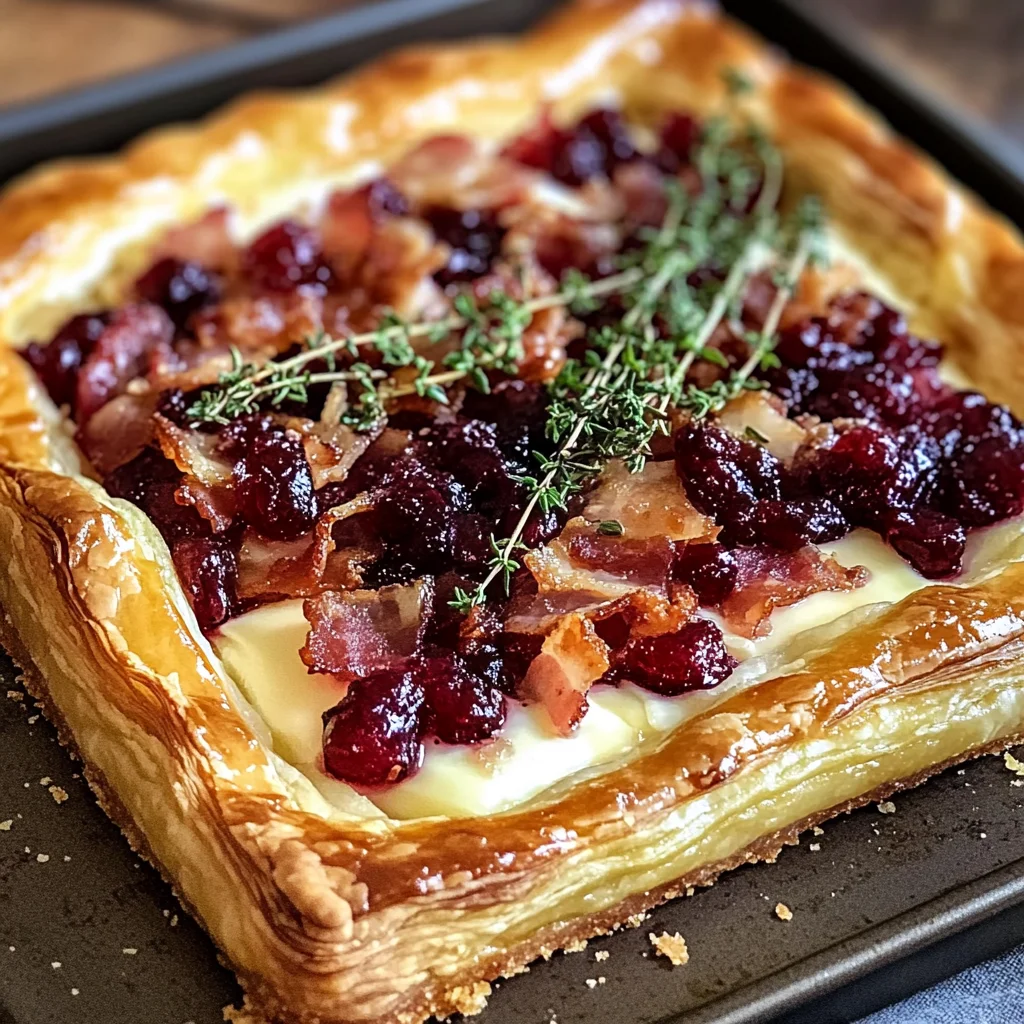 Cranberry Brie Tart with Pancetta & Thyme