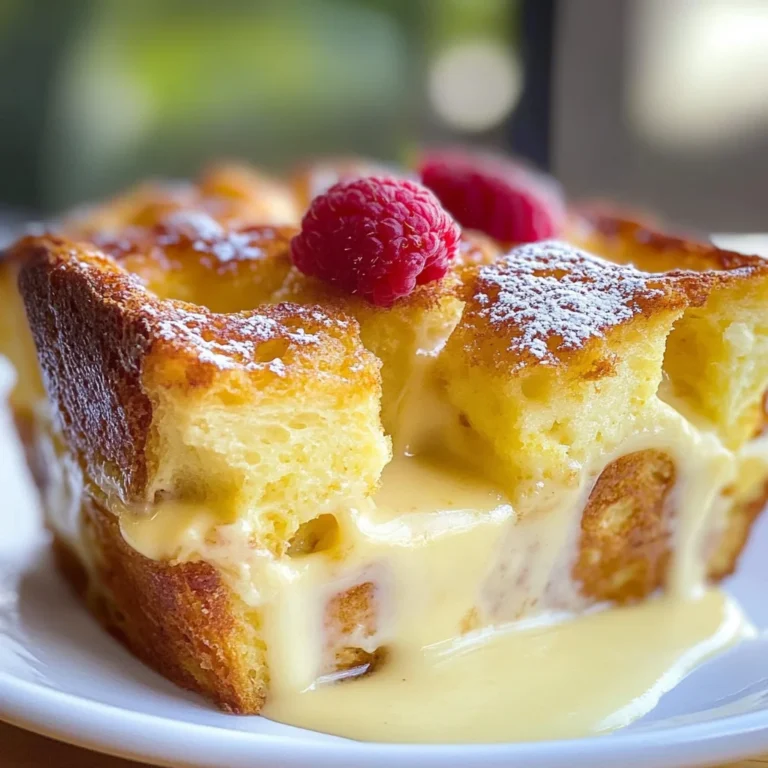 Custard Bread Pudding with Vanilla Sauce