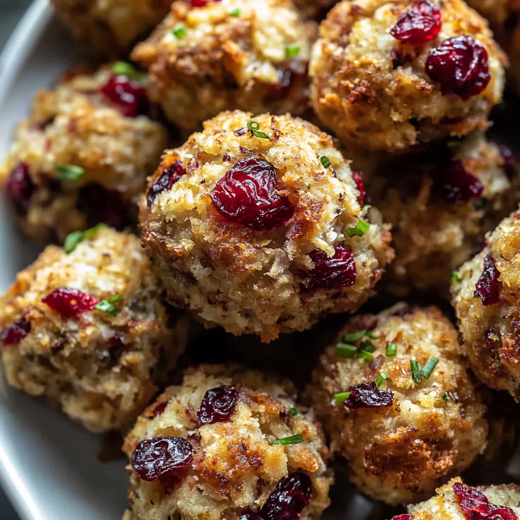 Festive Cranberry Turkey Stuffing Balls