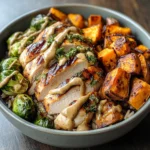 Maple Dijon Chicken & Roasted Sweet Potato Bowls