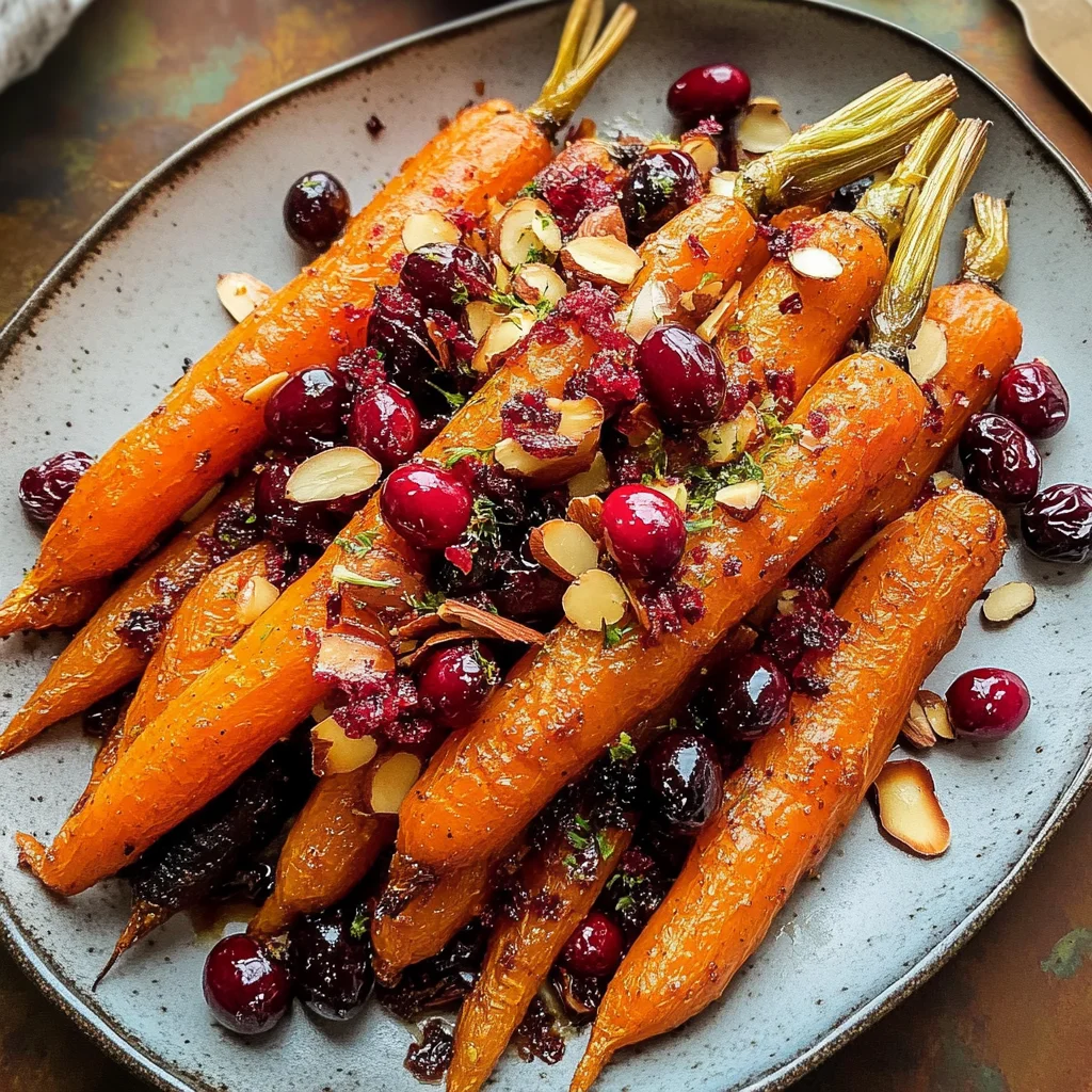 Maple roasted carrots with cranberries