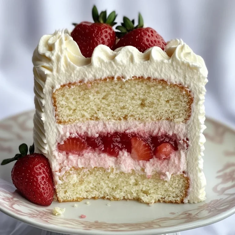 Moist Vanilla Cake with Strawberry Filling
